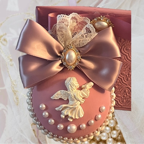 Shabby Chic Christmas Tree Ornament Set 3, X-Mas Tree decorations, Victorian - Picture 15 of 15